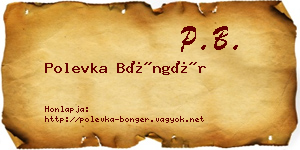 Polevka Böngér névjegykártya